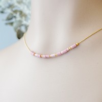 Mom Morse Code necklace with kids' initials